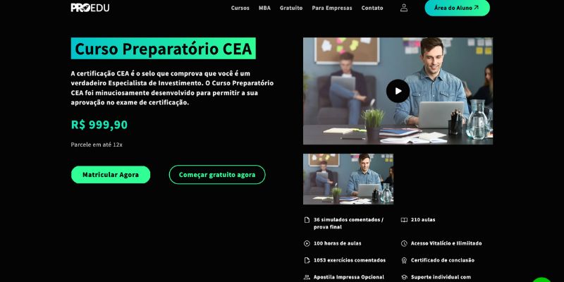 Os 4 Melhores Cursos para CEA Anbima em 2026 Curso para CEA Anbima - ProEdu