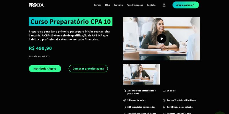 Curso preparatório para CPA-10 - ProEdu