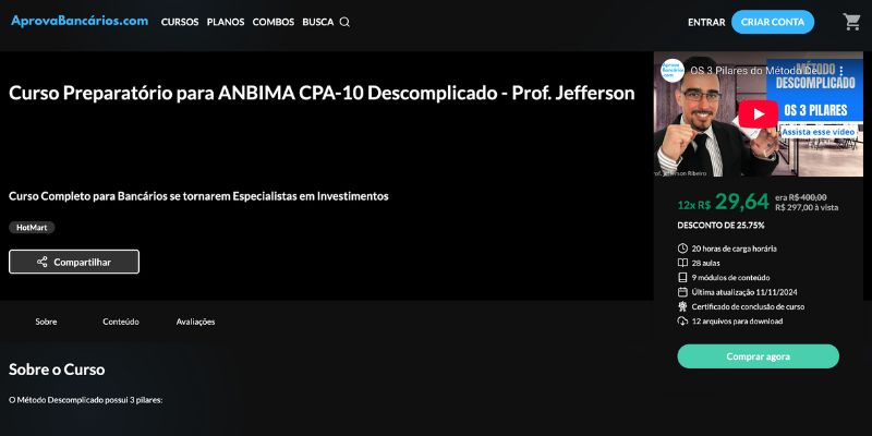 Curso preparatório para CPA-10 Descomplicado - Professor Jefferson 